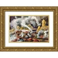thumbnail image 1 of Haeckel, Ernst 32x23 Gold Ornate Wood Framed with Double Matting Museum Art Print Titled - Krater des Vulkan Papandajan Schwefelfelsen und kochende Quellen, 1 of 4
