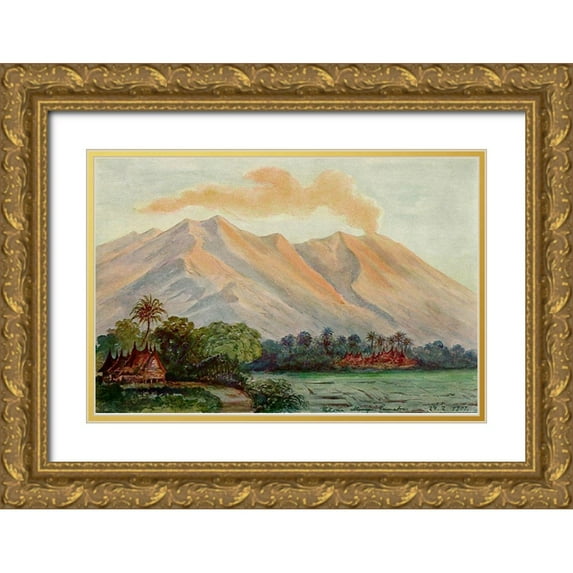Haeckel, Ernst 32x23 Gold Ornate Wood Framed with Double Matting Museum Art Print Titled - Riesen-Myrte von Ceylon Urwald von Horton-Plains