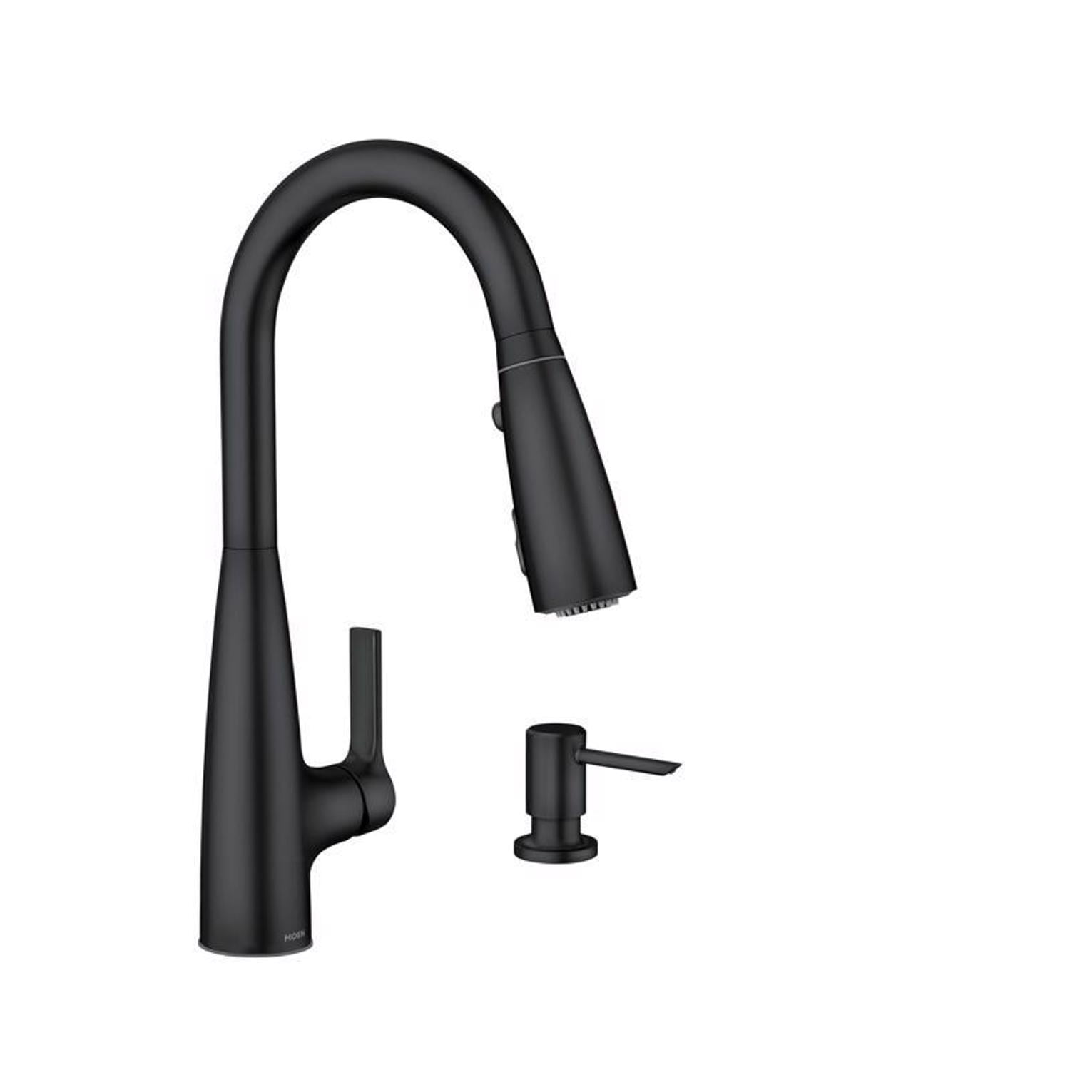 Matte Black Pull-Down Kitchen Faucet with Pull-out Spray