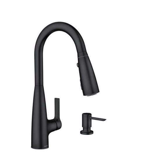 Haelyn Single-Handle Pull-Down Sprayer Kitchen Faucet with ColorCue™ Temperature Indicator in Matte Black