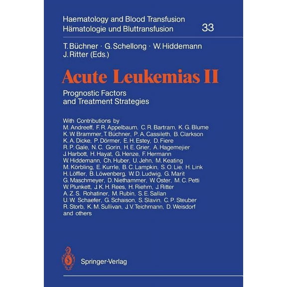 Haematology and Blood Transfusion Hmato Acute Leukemias II: Prognostic Factors and Treatment Strategies, Book 33, (Paperback)