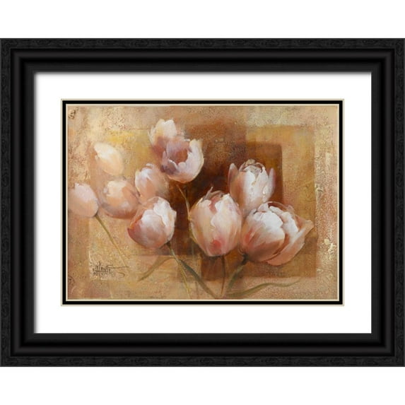 Haenraets, Willem 14x11 Black Ornate Wood Framed with Double Matting Museum Art Print Titled - Willems tulips for you