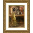 thumbnail image 1 of Haenraets, Willem 14x18 Gold Ornate Wood Framed with Double Matting Museum Art Print Titled - Lady in Grand Cafe, 1 of 4
