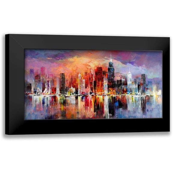 Haenraets, Willem 14x9 Black Modern Framed Museum Art Print Titled - City scape I
