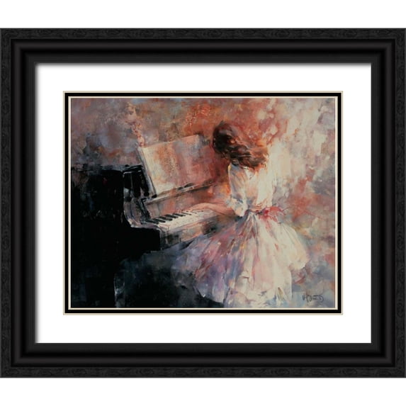 Haenraets, Willem 18x15 Black Ornate Wood Framed with Double Matting Museum Art Print Titled - Romantic rhythm
