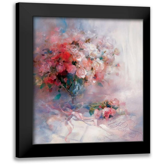 Haenraets, Willem 20x22 Black Modern Framed Museum Art Print Titled - Bouquet of roses