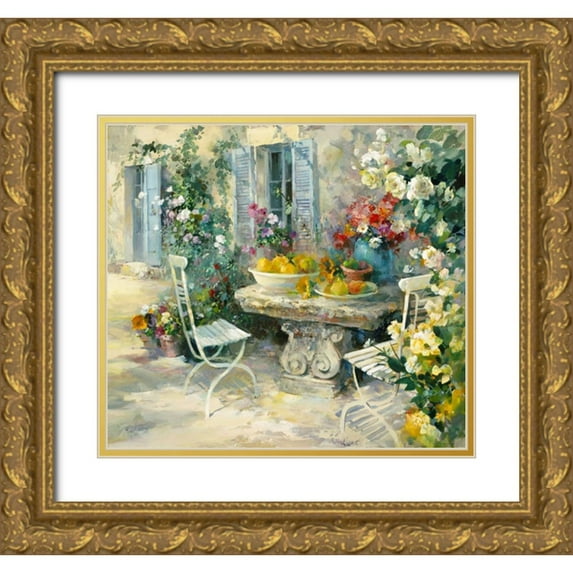Haenraets, Willem 22x20 Gold Ornate Wood Framed with Double Matting Museum Art Print Titled - Ydillic garden