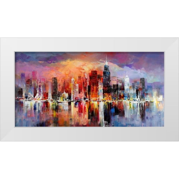 Haenraets, Willem 24x14 White Modern Wood Framed Museum Art Print Titled - City scape I