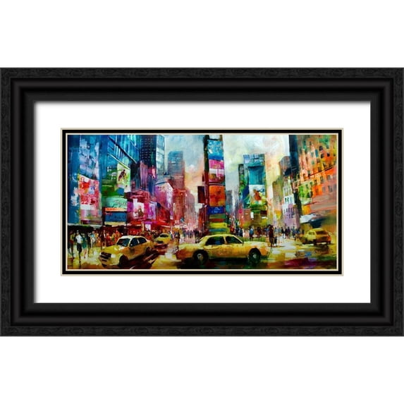 Haenraets, Willem 32x18 Black Ornate Wood Framed with Double Matting Museum Art Print Titled - Taxi NY
