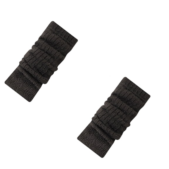 HaevnNest Faux Fur Arm Warmers 1 Pair Plush Dark Gray Half Finger for Winter