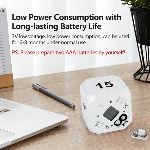 HaevnNest Flip Timer White Time Management Cooking Timer for Kitchen Baking Countdown