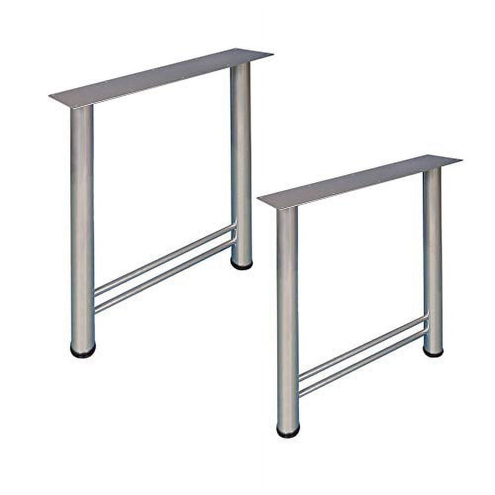 Hafele 27 1/2" Table Leg HFrame, Silver Aluminum RAL 9006 (2 Legs