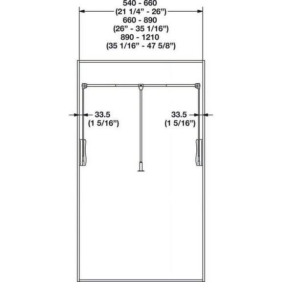 Hafele Pull Down Closet Rod, Heavy duty 33 lbs Load Capacity (Chrome-plated)