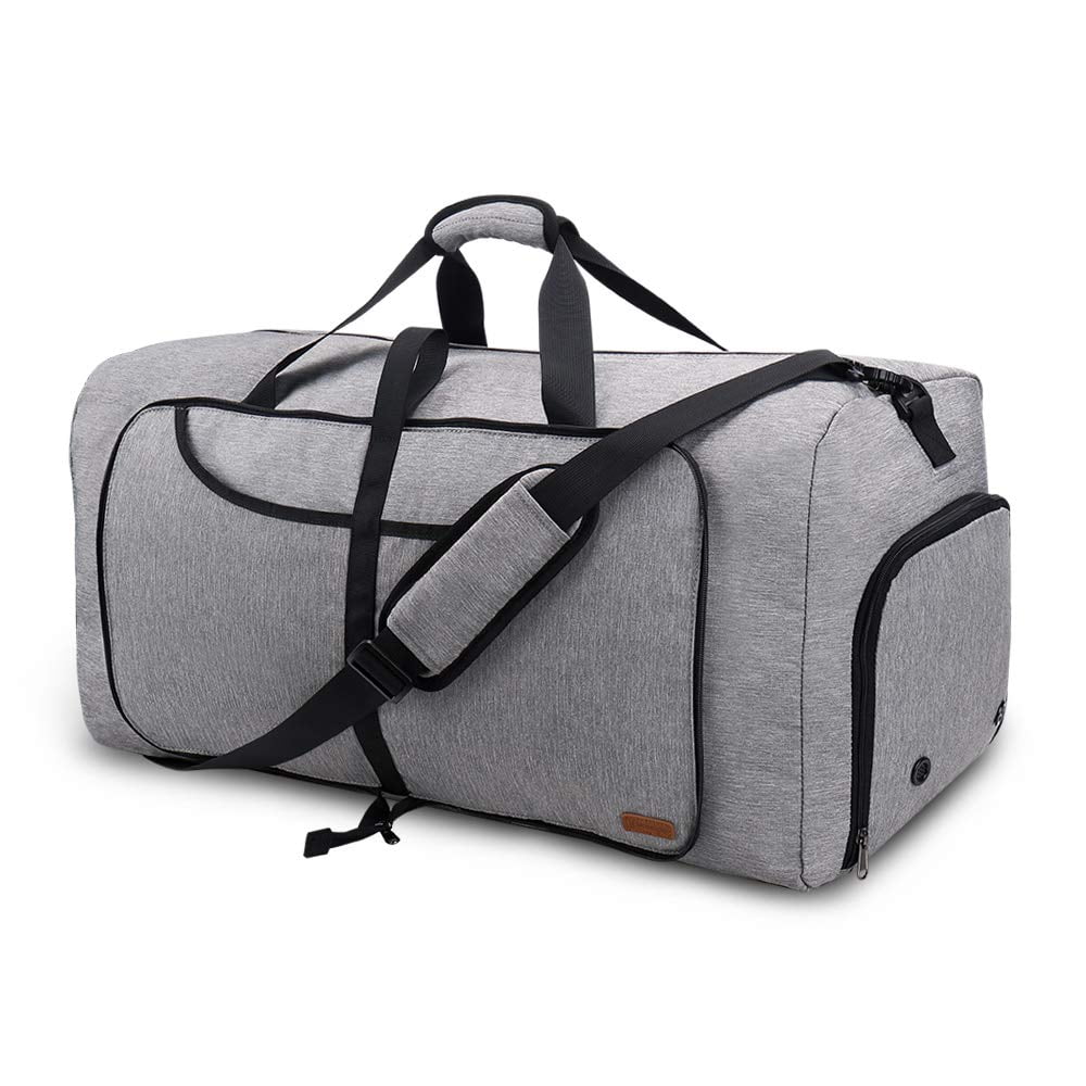  Canway 65L Travel Duffel Bag, Foldable Weekender Bag with  Shoes Compartment for Men Women Water-proof & Tear Resistant