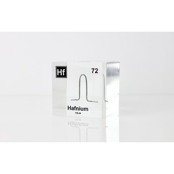 Engineered Labs Educational Hafnium Element Cube Display Clear Acrylic USA