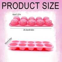 Haful 10-Piece Flower-Shaped Silicone Mousse Mold in Red10 Cavity Rose Silicone for Candles Soap Making Ice Cube Heat & Cold Baking with Easy Release & Cleaning