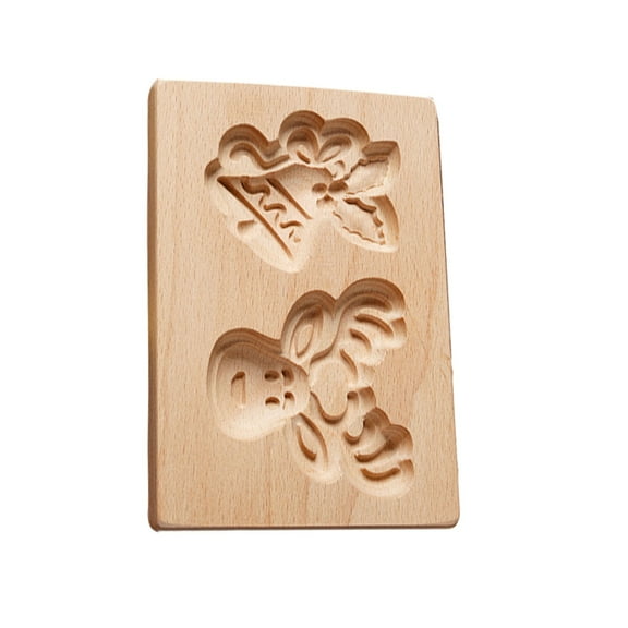 Haful Carved Wooden Cookie Kitchen Cookie Cutter Cookie Stamp Stamp Rose Cookie Cutter for Cookie Stamp, 1* Mold