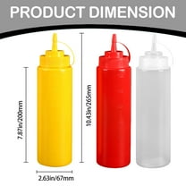 Haful 2Pc Seasoning Bottle, Salad Dressing Bottle Bcondiment Bottles for Liquids 24Oz Bottle | Plastic Condiment Bottles for Syrup Ketchup Dressing Oil | Squirt Bottles for Liquids
