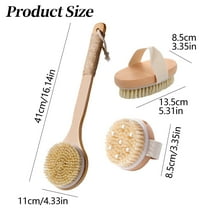 Haful Pig Bristle Bath Brush and Shower Brushbody Exfoliating Brush Natural Wild Boar Brush for Dry Skin Back Scrubber for Shower for Men and Women
