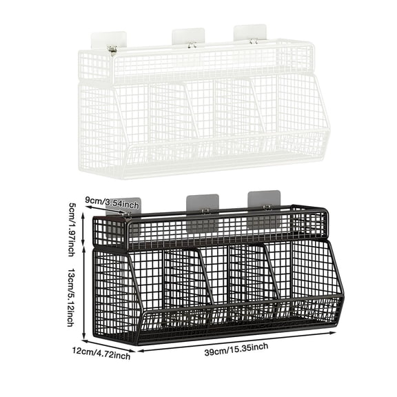 Haful Rack Wall Mounted Kitchen Shelves Small Item Organizer Wire Mesh Storage Basket Rack Easy Installation Large Capacity Clutter, One Shelf