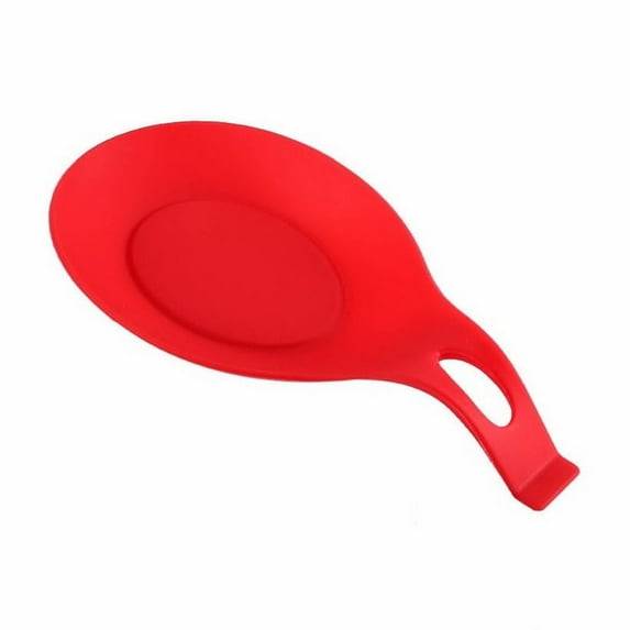 Haful Red Kitchen Silicone Spoon Rackflexible Almond Shaped Silicone Spoon Rest Multipurpose Kitchen Silicone Spoon Rest Colorful Heat Dishwasher Silicone Spoon Rest Bbq Brush Rest