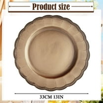 Haful Retro Traygold Acrylic Plastic Dinner Plate Chargers with Gold Brushed Wavy Scalloped Rim Brilliance to Weddings Banquets Or Festive Gatherings