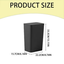 Haful Rubbish Bags Small Trash Can with Lid Bathroom Garbage Can with Up Lid 13In Plastic Trash Waste Basket for Kitchen Bedroom Narrow Space, 1* Square Press Trash Can with Lid