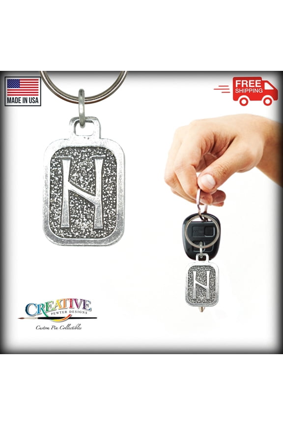 Hagalaz Keychain, L054KC, Runes, Germanic, Script, Viking, Medieval, Key Fob, Key Ring, Keys, Zipper Pull, Luggage Tag, Pewter, Backpack, Over 300 Keychains Designs, Handmade in the USA