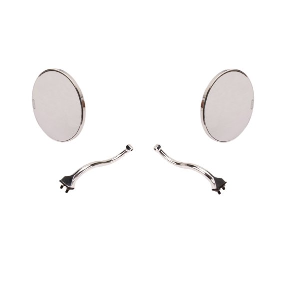 Hagan Fattie 4 Inch Round Rear-View Mirrors with Noodle Arms