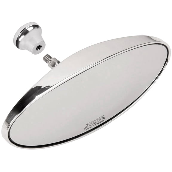 Hagan Fattie Oval Rear-View Mirror Assembly Kit w/Post Mount