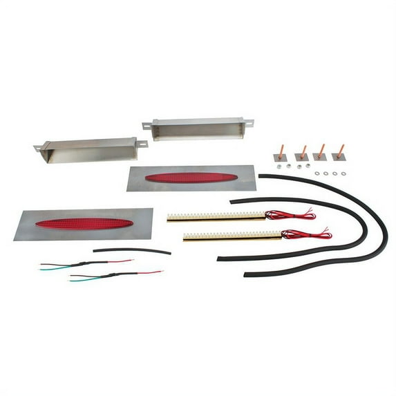 Hagan Street Rods fm8OVR-LEDH Flush Mount Tail Lights Red Oval 8 x 1