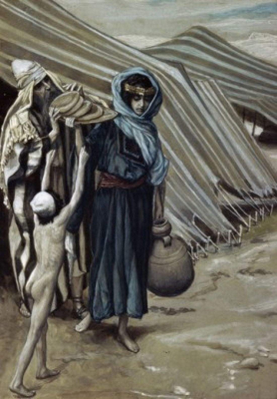 Hagar Departeth from Abraham James Tissot (1836-1902French) Watercolor on paper Jewish Museum New York Canvas Art - James Tissot (24 x 36)