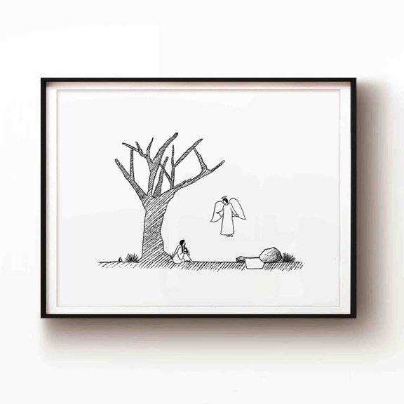 Hagar Ishmael Angel Faith Wall Art Home Decor Unframed Paper Print
