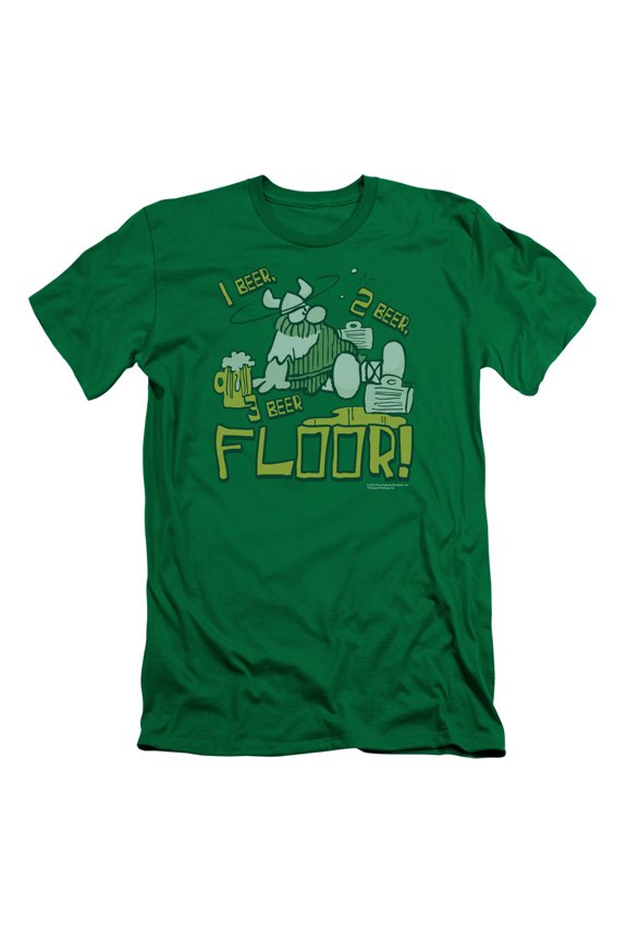 Hagar The Horrible 1 2 3 Floor S/S Adult 30/1 T-Shirt Kelly Green