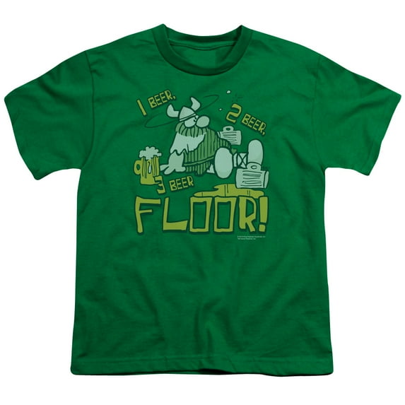Hagar The Horrible 1 2 3 Floor S/S Youth 18/1 T-Shirt Kelly Green
