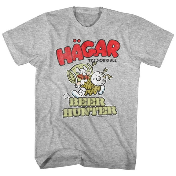 Hagar The Horrible Beer Hunter Gray Heather Adult T-Shirt 6Xl