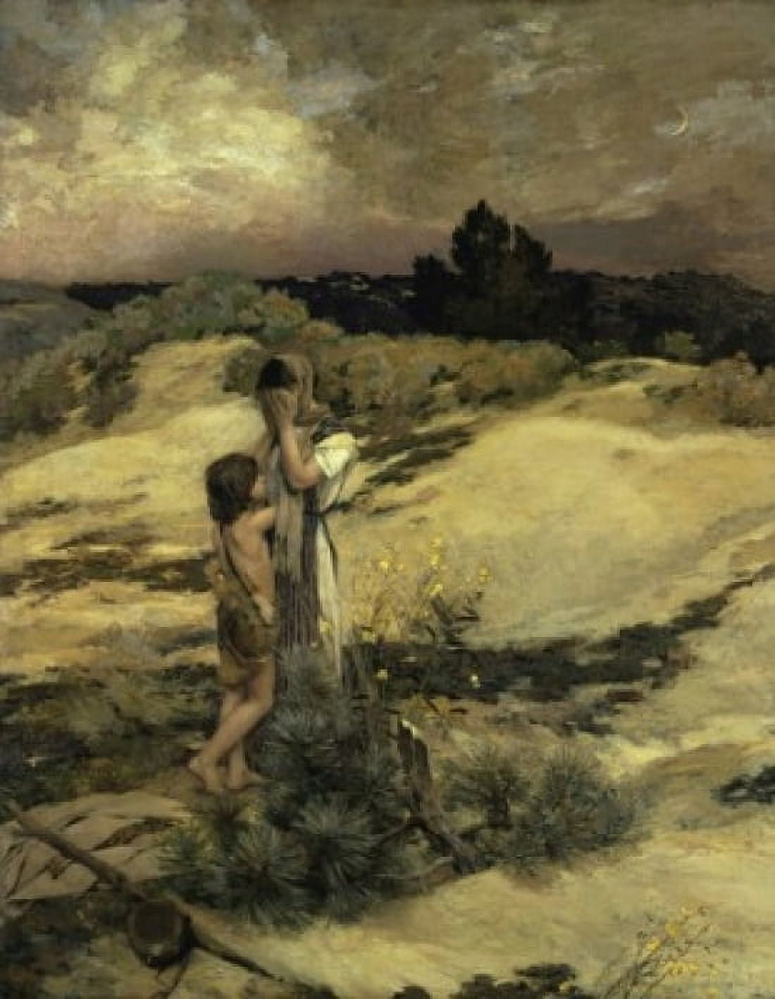 Hagar and Ishmael Jean Charles Cazin (1841-1901French) Musee des Beaux Arts Tours Canvas Art - Jean Charles Cazin (24 x 36)