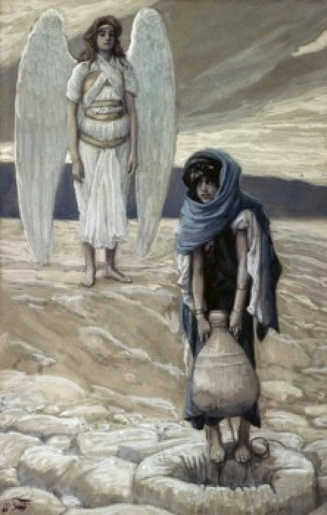 Hagar and the Angel in the Desert James Tissot (1836-1902French) Watercolor on paper Jewish Museum New York Canvas Art - James Tissot (24 x 36)
