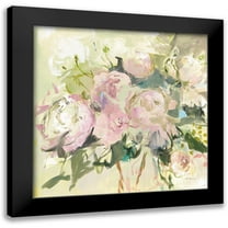 Hageman, Marilyn 12x12 Black Modern Framed Museum Art Print Titled - Peonies with Sage
