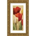 thumbnail image 1 of Hageman, Marilyn 15x32 Gold Ornate Wood Framed with Double Matting Museum Art Print Titled - Tulip Fantasy on Cream II, 1 of 4
