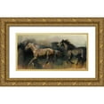 thumbnail image 1 of Hageman, Marilyn 18x11 Gold Ornate Wood Framed with Double Matting Museum Art Print Titled - Roaming the West Flipped Crop, 1 of 4