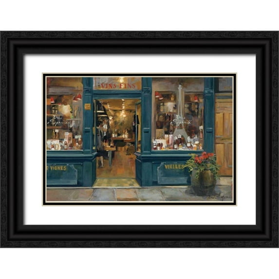 Hageman, Marilyn 18x13 Black Ornate Wood Framed with Double Matting Museum Art Print Titled - Parisian Wine Shop