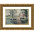 thumbnail image 1 of Hageman, Marilyn 24x17 Gold Ornate Wood Framed with Double Matting Museum Art Print Titled - Daybreak on the Farm, 1 of 4
