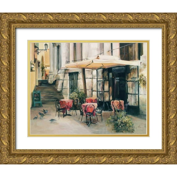 Hageman, Marilyn 24x20 Gold Ornate Wood Framed with Double Matting Museum Art Print Titled - Wine Cellar in Vincenza