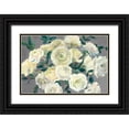 thumbnail image 1 of Hageman, Marilyn 32x23 Black Ornate Wood Framed with Double Matting Museum Art Print Titled - Roses in Cobalt Vase Steel Gray Crop, 1 of 4