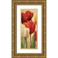 thumbnail image 1 of Hageman, Marilyn 8x14 Gold Ornate Wood Framed with Double Matting Museum Art Print Titled - Tulip Fantasy on Cream II, 1 of 4