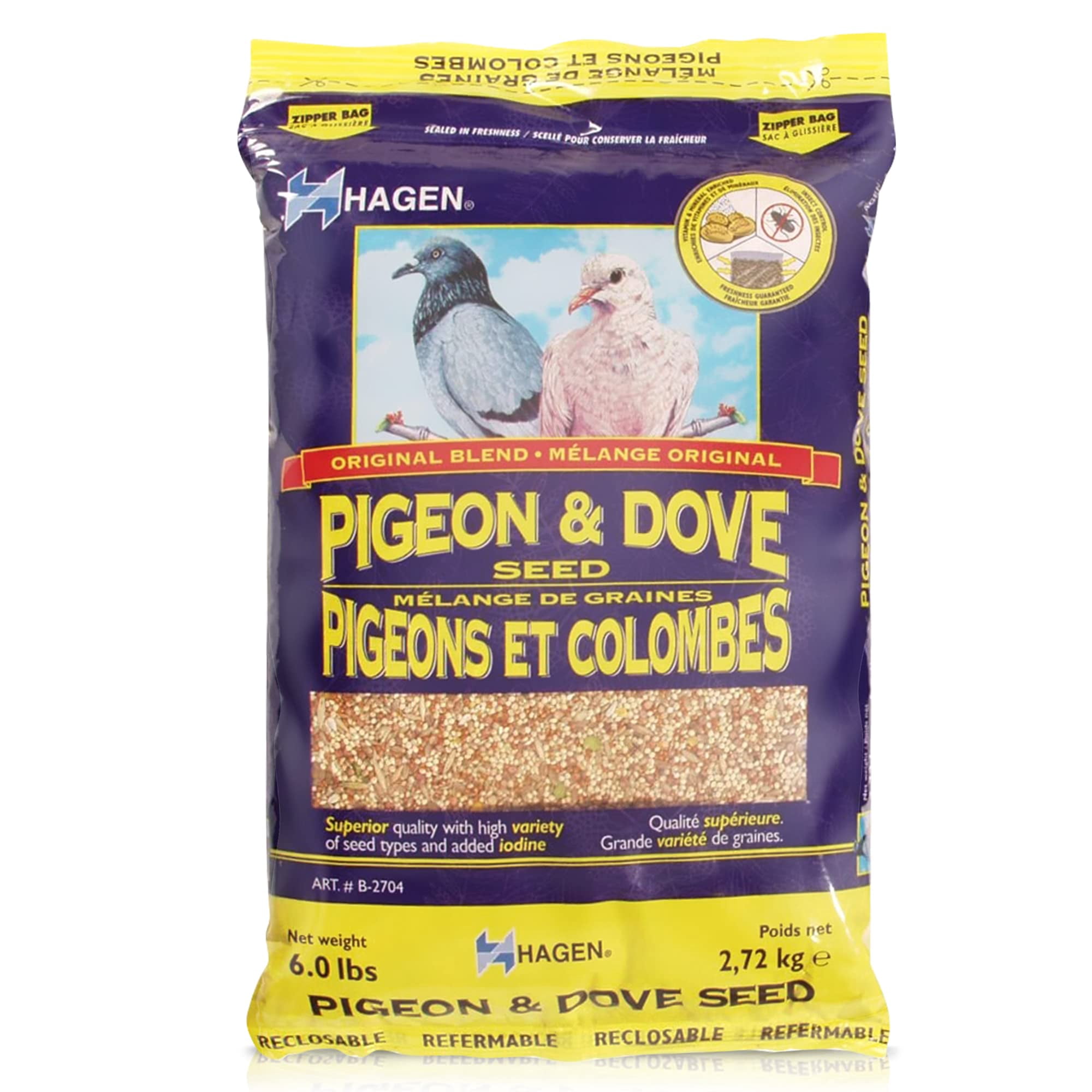 Hagen Pigeon & Dove Seed, Nutritionally Complete Bird Food, original version, 6 Pound (Pack of 1) (B2704) SHC8