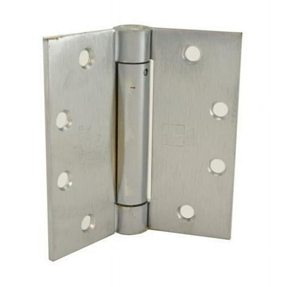 Hager 125041226D.1 4.5 x 4.5 in. Full Mortise Single Acting Square Corner Spring Hinge, No. 037460 Satin Chrome