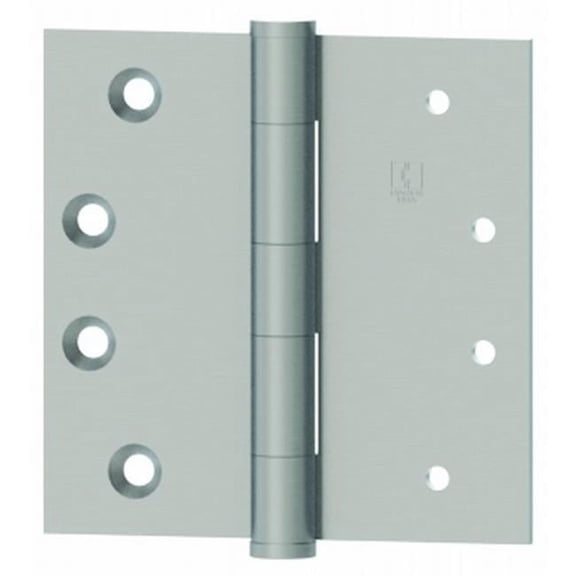 Hager 127941215 4.5 x 4.5 in. Full Mortise Five Knuckle Plain Bearing Standard Weight Hinge, No. 008698 Satin Nickel