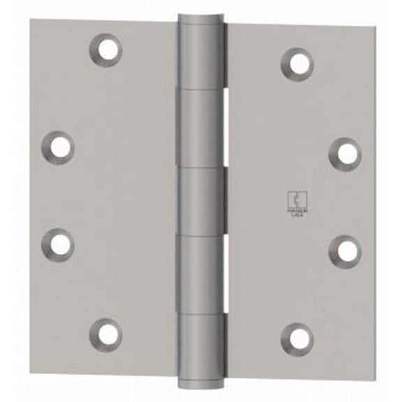 Hager 1279414 4 x 4 in. Full Mortise Five Knuckle Plain Bearing Standard Weight Hinge, Bright Nickel